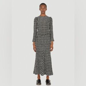 Rodebjer Akande Black and White Knit Midi Dress